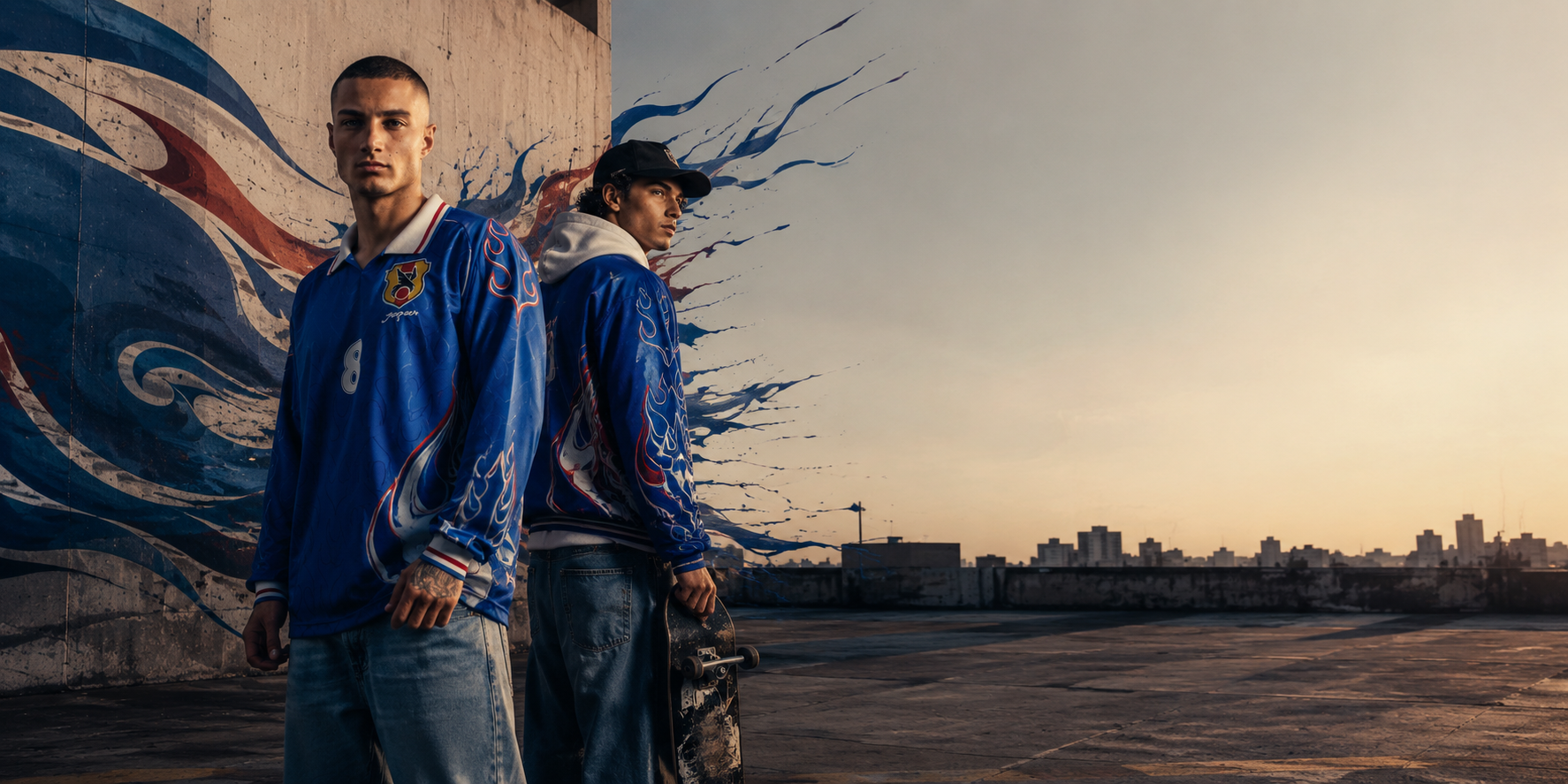 Camisetas personalizadas com identidade urbana em azul