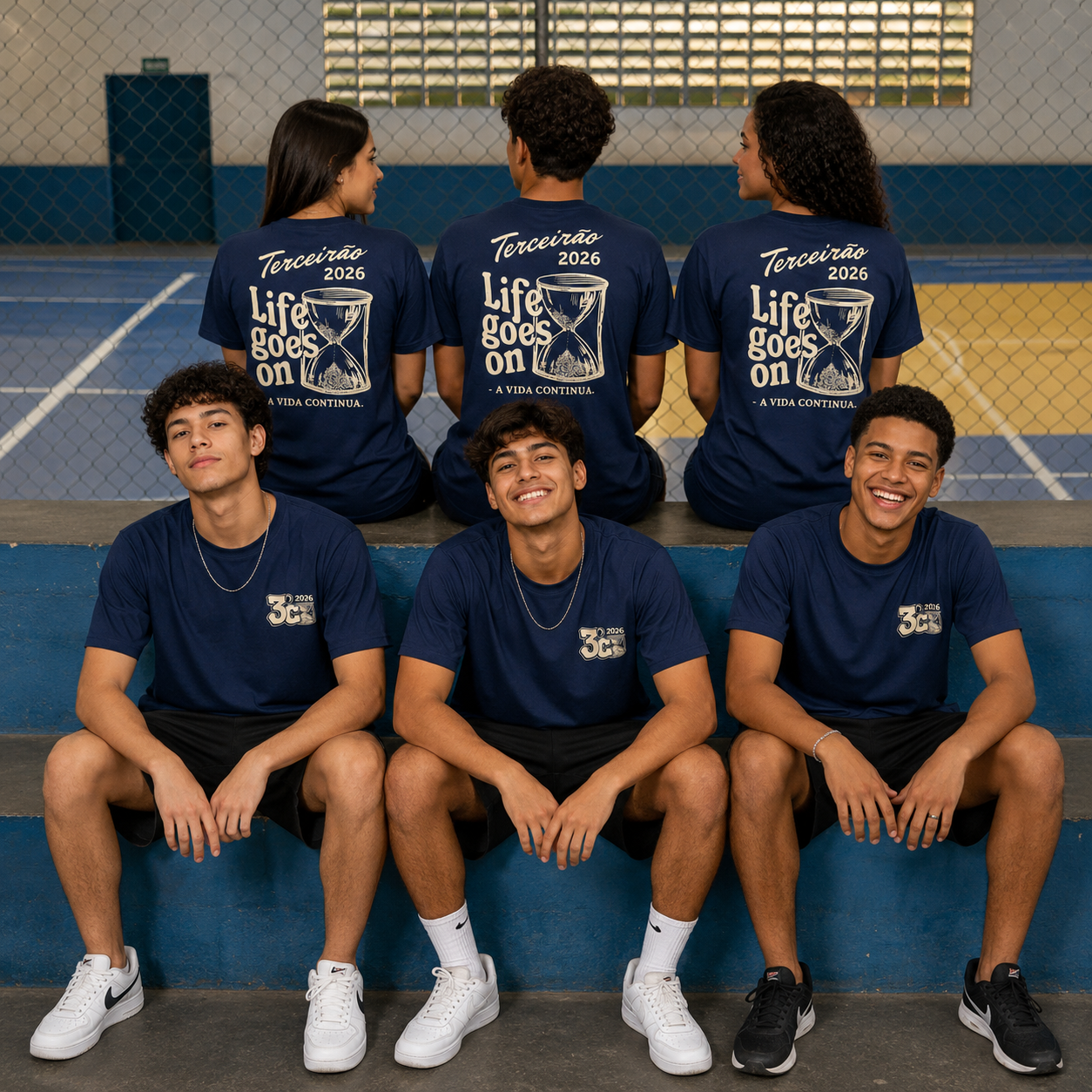Camisetas personalizadas de turma escolar com aplicação nas costas